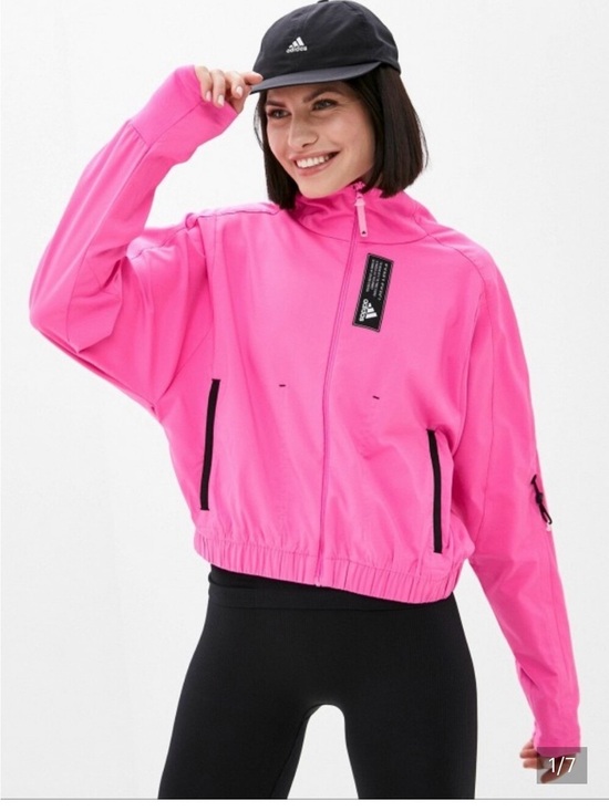 adidas Jackets & Blazers - adidas Women’s Bright Pink Lightweight Bomber Track Jacket - L